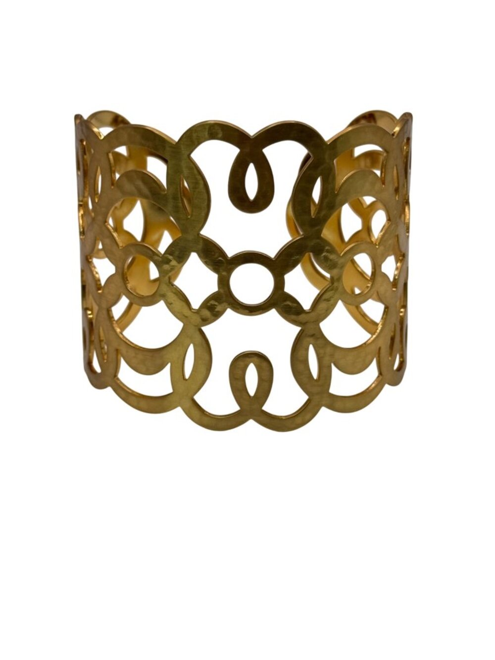 Brighton Gold-Tone Filigree Cuff Bracelet 6.25”Diameter Openwork Design Lightwei